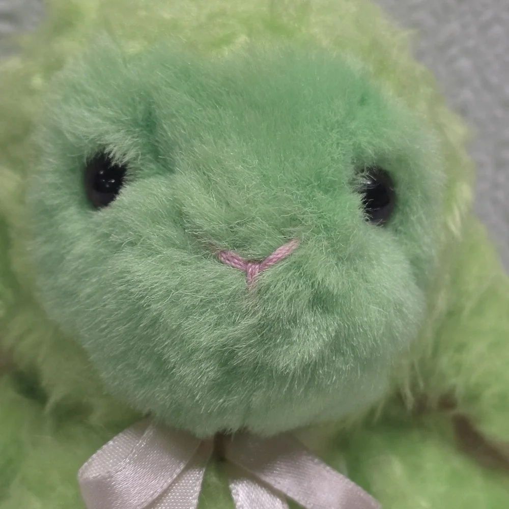 Vintage Commonwealth Green Lamb Sheep Pink Ears & Ribbon 9